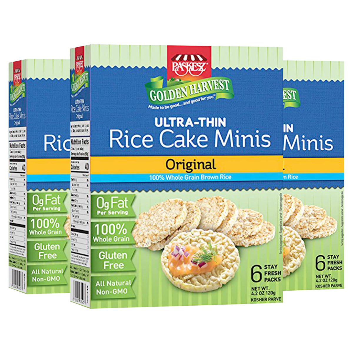 Only Kosher Candy Ultra-Thin Original Rice Cake Minis, light crunch ideal for breakfast