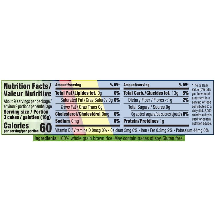 Only Kosher Candy salt-free rice cake square with wrapper, preserves freshness and crunch