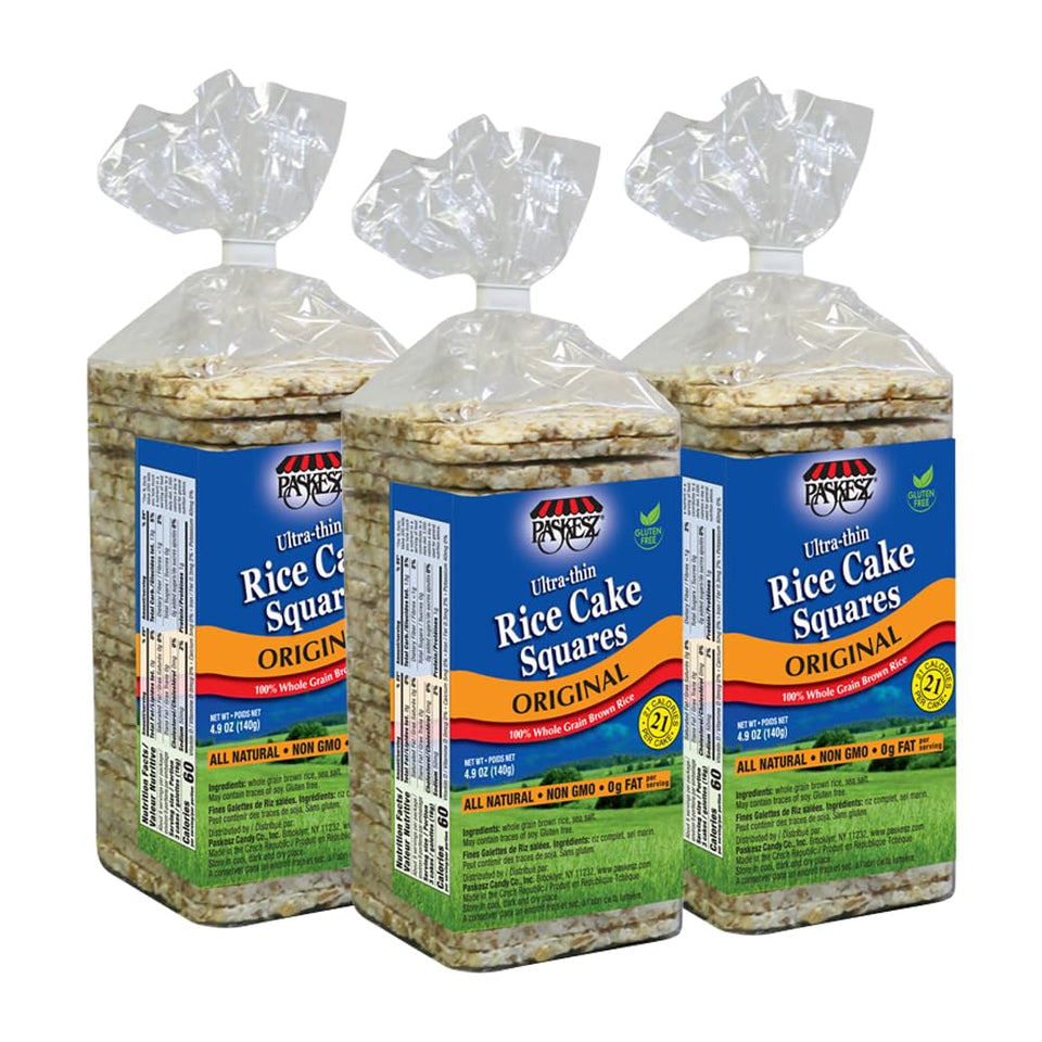 Only Kosher Candy ultra-thin rice cakes squares original pack, light and crispy.