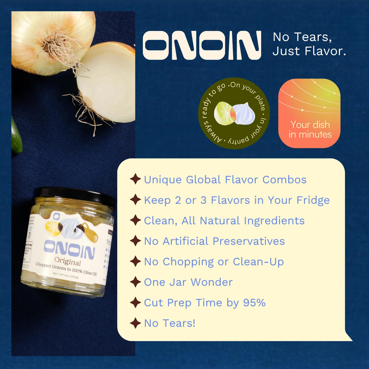 ONOIN fresh onion flavor base ideal for sauces, soups, and stews