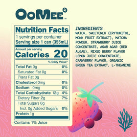 OoMee Fruity Matcha Passionfruit-Yuzu can with tropical aroma and natural energy
