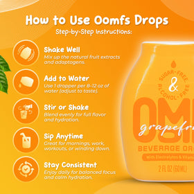 Oomfs Drops gym bottle mix with electrolytes for balanced hydration during workouts