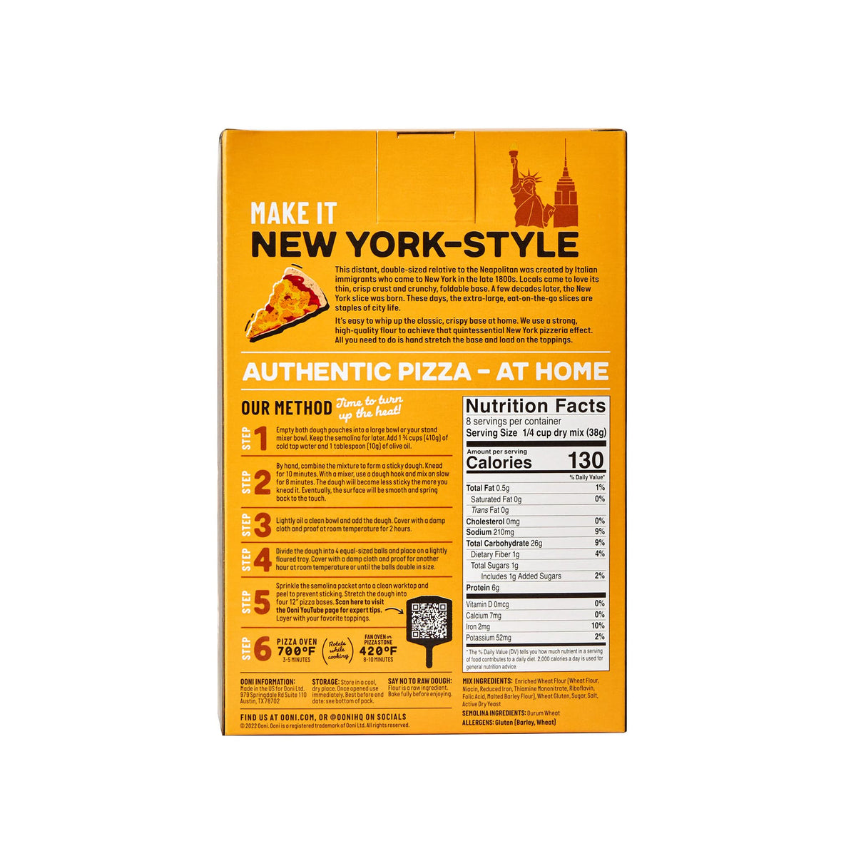 Close-up of high-quality ingredients in Ooni New York Style dough mix