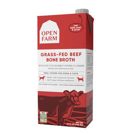 Open Farm bone broth for cats poured for easy serving
