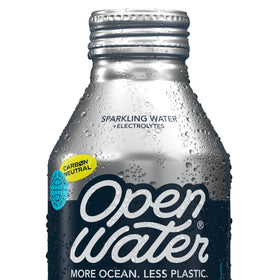 Open Water aluminum bottle highlighting eco-friendly packaging