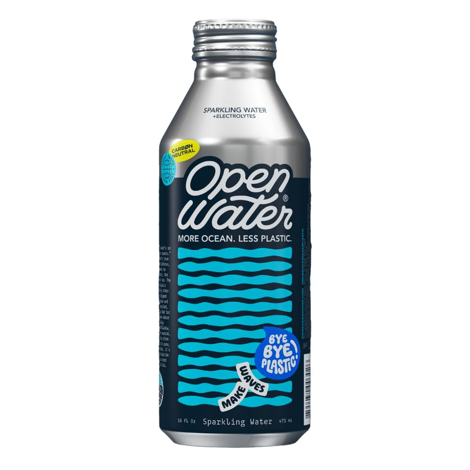 Open Water sparkling bottle pouring to illustrate refreshing effervescence