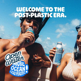 Open Water 12-pack display showing US-made sparkling water