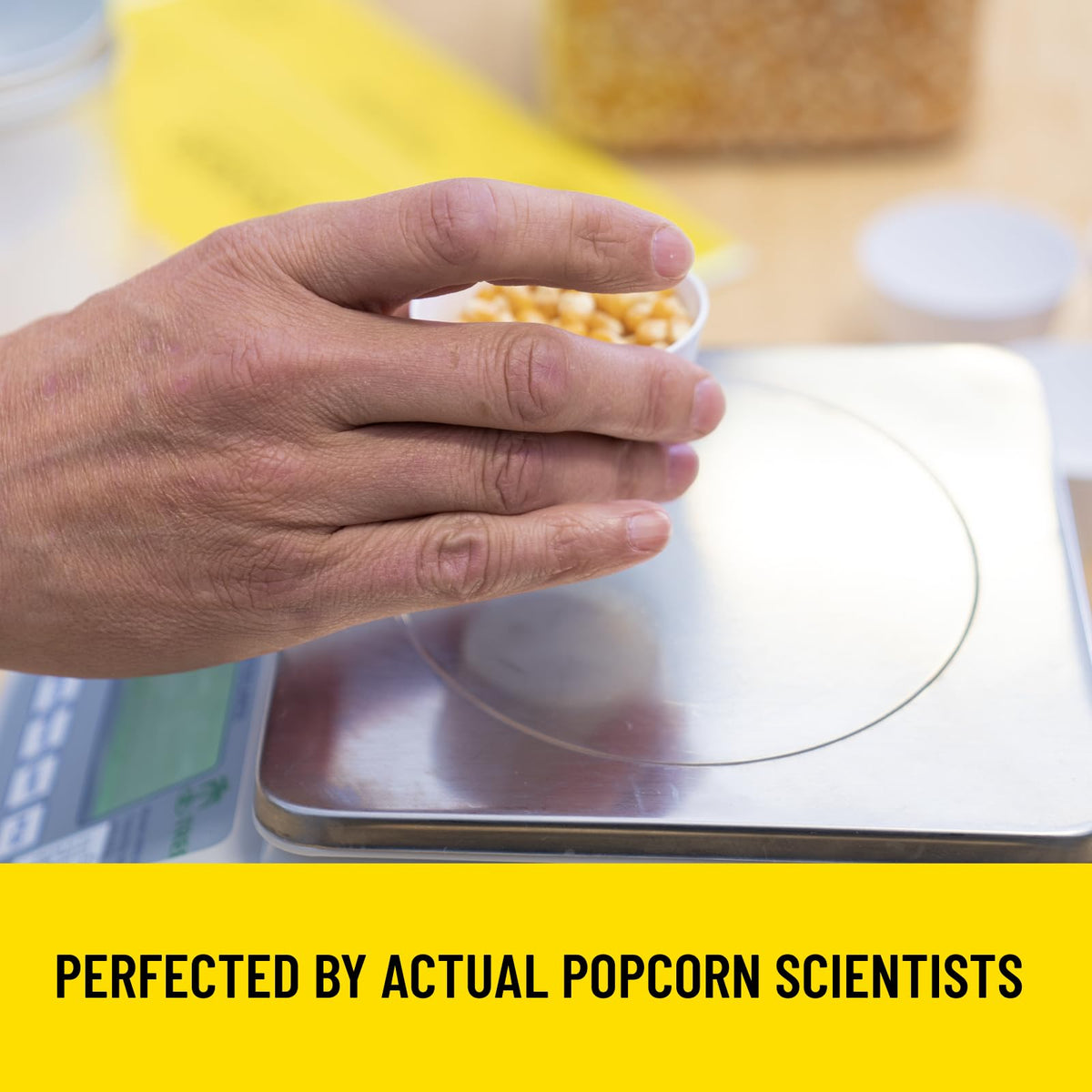 Opopop caramel popcorn bite closeup highlights rich flavor