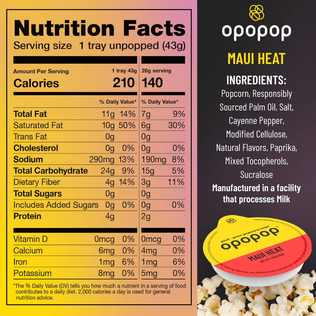 Microwave-ready Maui Heat pop cups prepared for quick heat