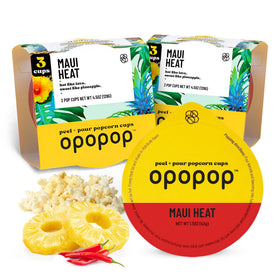 Opopop Maui Heat pop cups front view, showcasing convenient single-serve snacking
