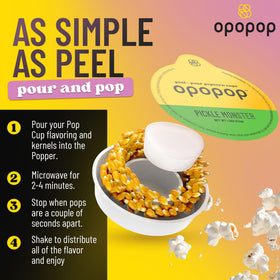 Opopop non-GMO popcorn kernels ensure tasty, gluten-free snack options.