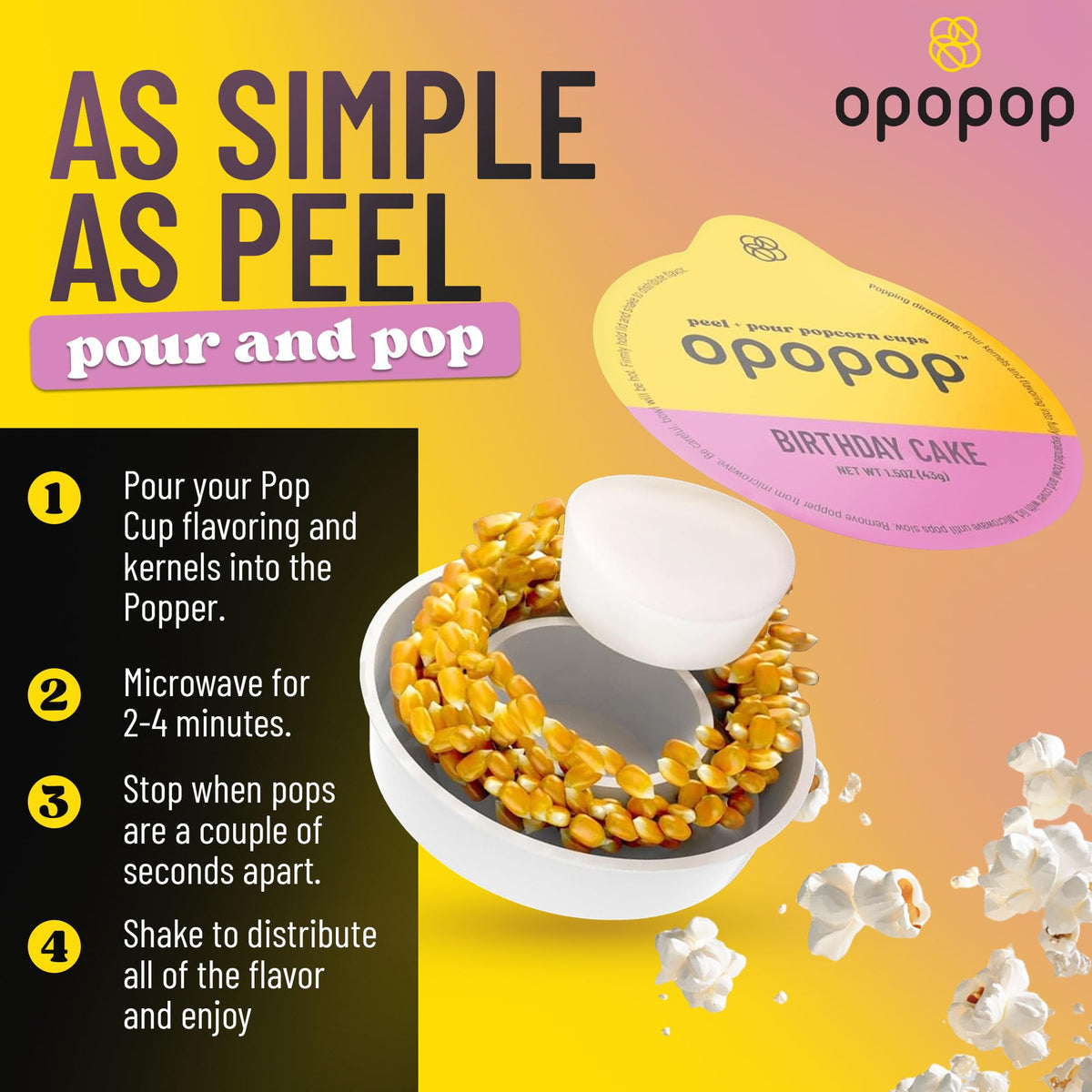 Opopop pop cups interior view showing organized single-serve snack packs