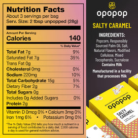 Opopop Salty Caramel microwave bag ready in minutes for movie night.