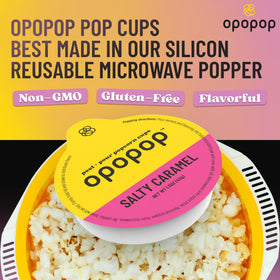 Opopop snack-size portion emphasizes perfect single-serve convenience.