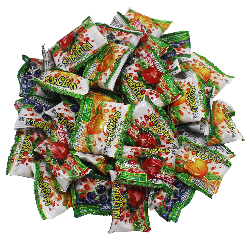 Oppenheimer USA fruit nuggets mini pouches packaging, kosher and gluten-free