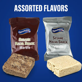 Oppenheimer USA Halva snacks on-the-go pack, ideal for travel or desk breaks.