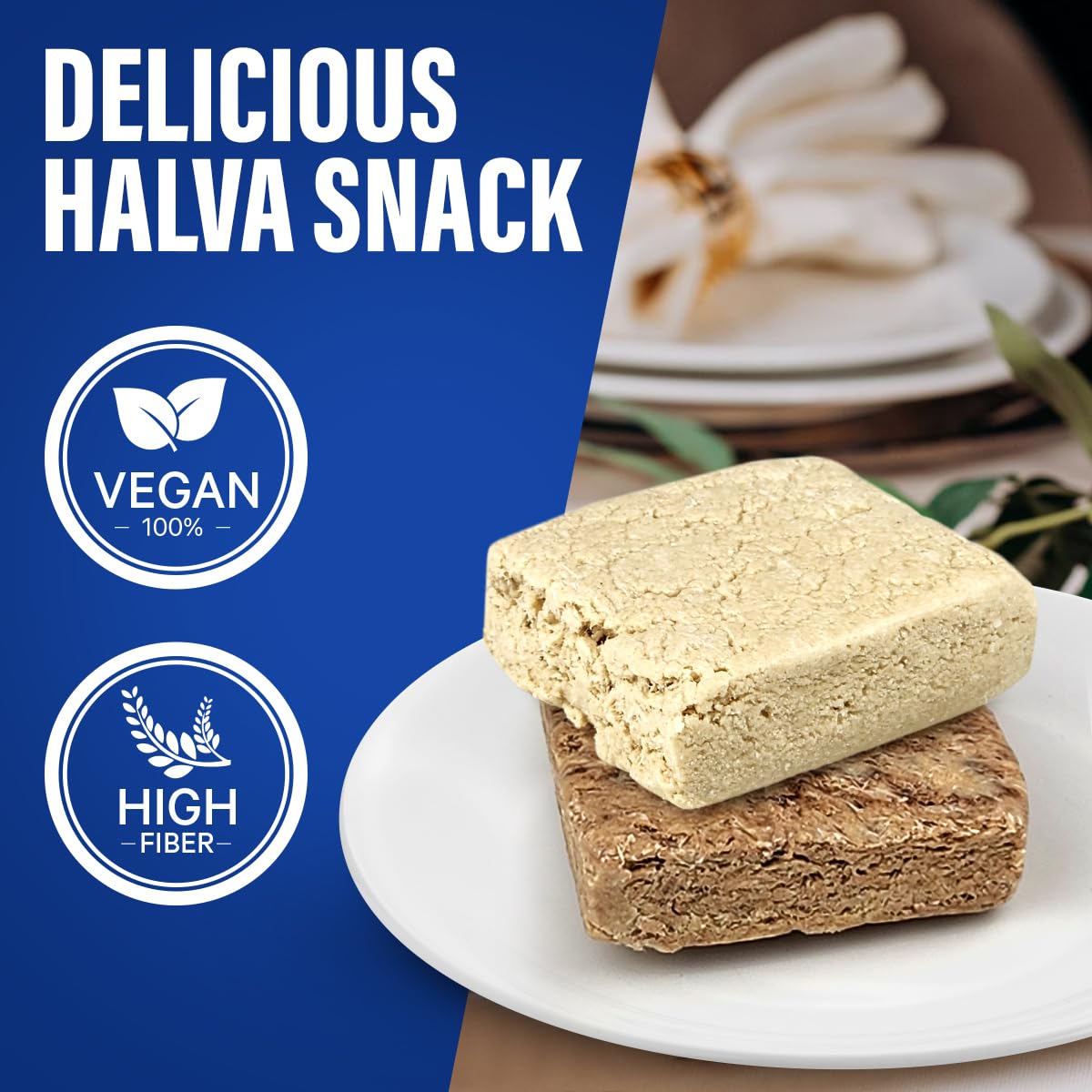 Oppenheimer USA Halva snacks vegan-certified, plant-based delight with authentic Israeli flavors.