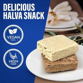Oppenheimer USA Halva snacks vegan-certified, plant-based delight with authentic Israeli flavors.