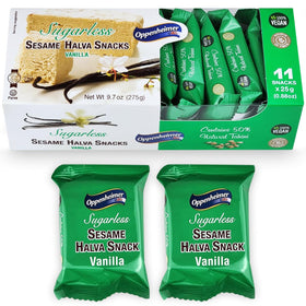 Oppenheimer USA vanilla halva bars close-up showing melt-in-your-mouth texture.