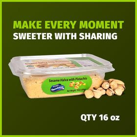 Oppenheimer USA vegan kosher halva gift-pack with pistachios, ideal for gifting.