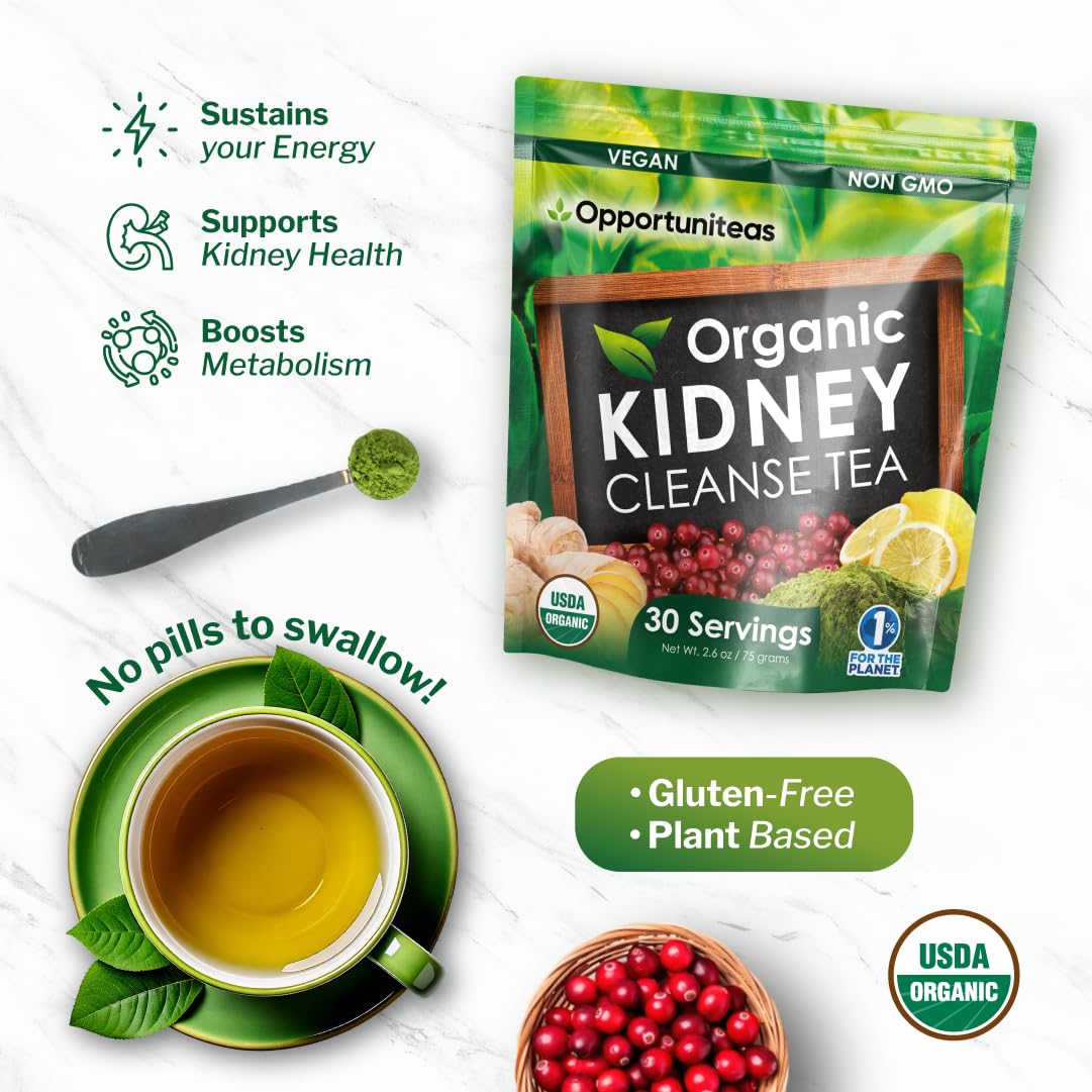 Opportuniteas Cranberry Lemon Ginger ingredients, vibrant colors signaling a refreshing cleanse blend