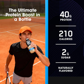 Optimum Nutrition 40g Protein Shake nutrition label — shows fiber and calcium basics.