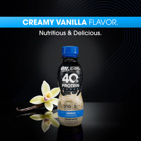 Optimum Nutrition 40g Protein Shake packaging — shelf packaging communicates quality and freshness.