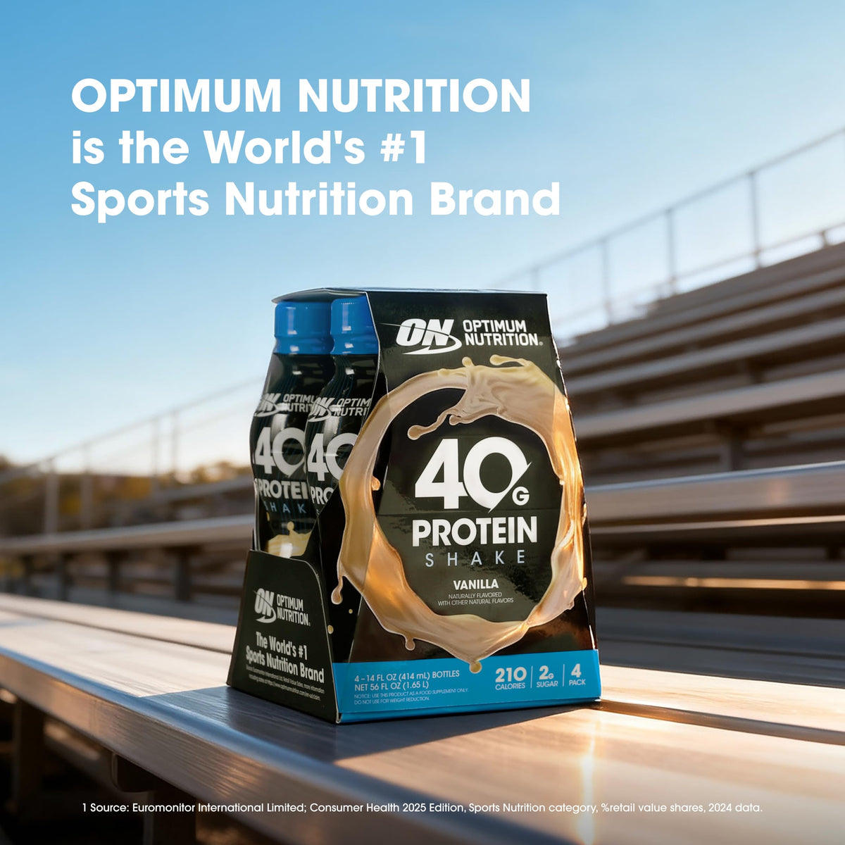 Optimum Nutrition 40g Protein Shake travel pack — portable protein on the road.