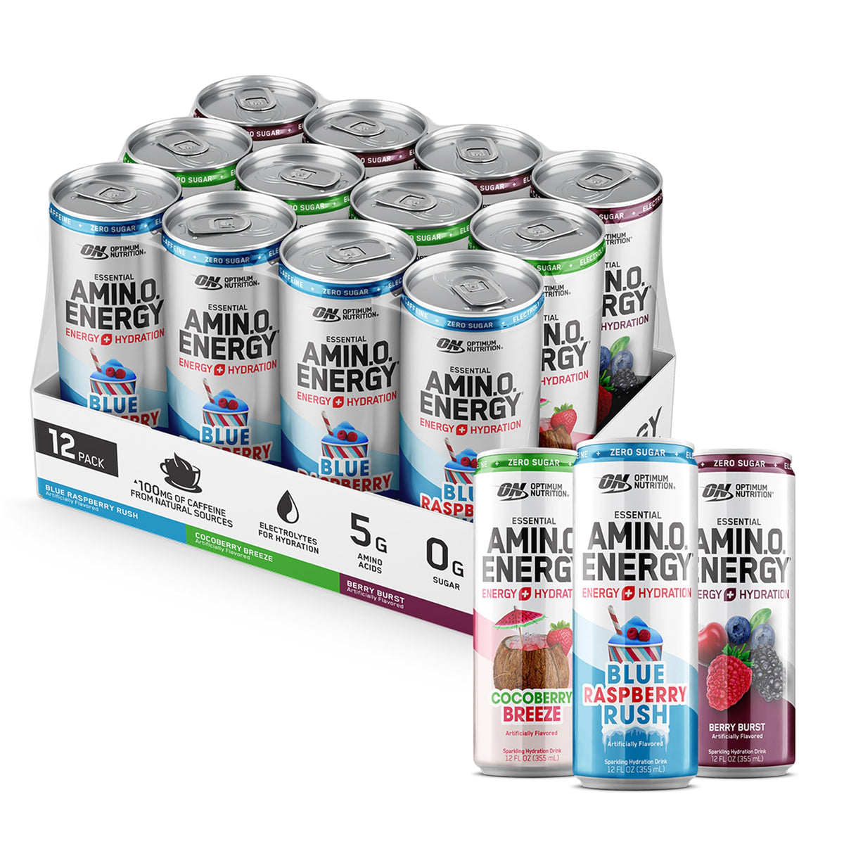 Optimum Nutrition Amino Energy berry can for a refreshing energy boost before workouts.