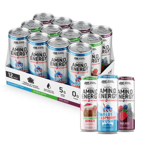 Optimum Nutrition Amino Energy berry can for a refreshing energy boost before workouts.