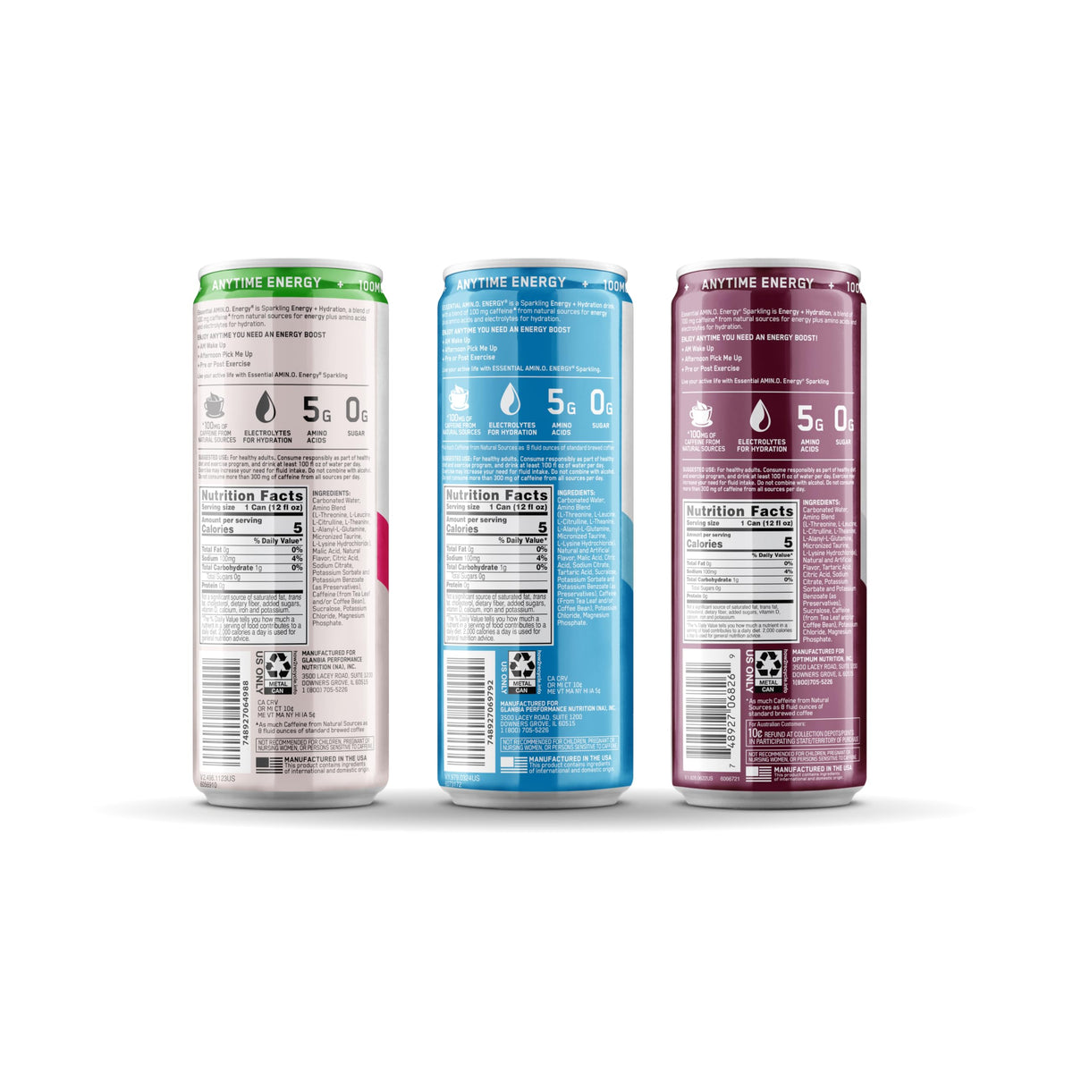 Optimum Nutrition Amino Energy ready-to-drink can for travel.