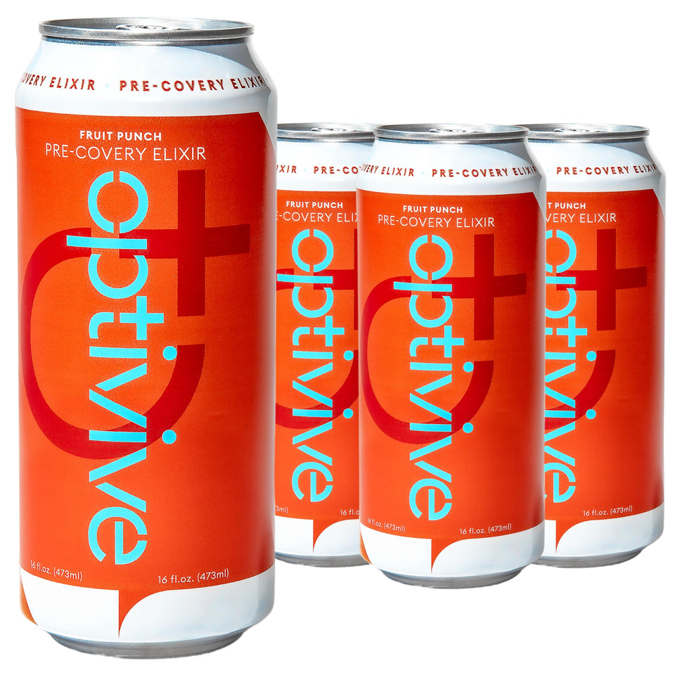 Optivive clear liquid bottle for pre-surgery hydration and energy.