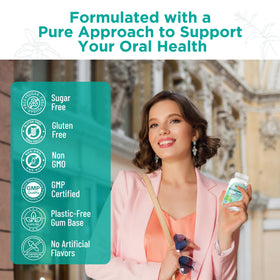 Optiwav Nano Hydroxyapatite gum foil wrap highlighting minty, sugar-free formula