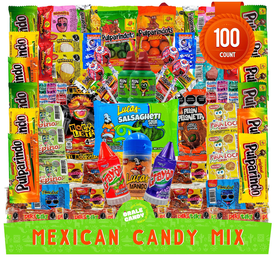 Órale Candy Mexican Candy Mix 100-count box displayed for parties