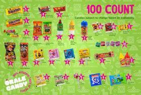 Órale Candy variety pack interior view showing assorted treats for gatherings