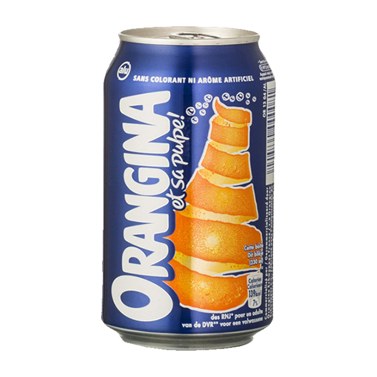 Orangina Pulpe pour-glass image shows a pour-ready citrus refreshment.