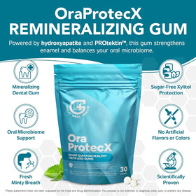 OraProtecX protektin icon emphasizes prebiotic balance in mouth.