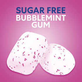 Orbit Bubblemint gum bottle back with ADA Seal and details