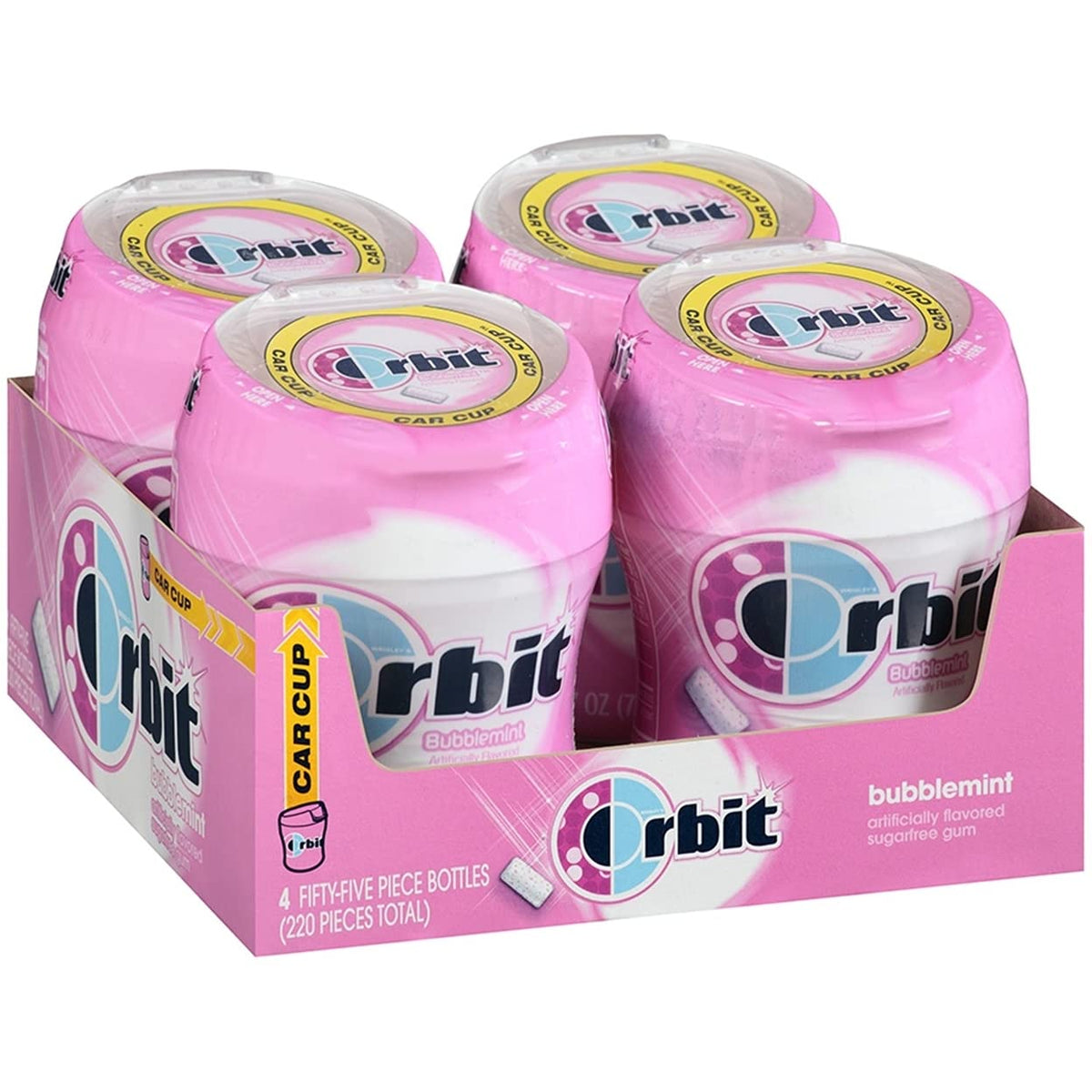 Orbit Bubblemint bulk pack bottle offers sugar-free gum for fresh breath on the go