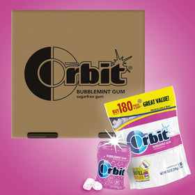 Orbit Bubblemint refill bags provide long-lasting minty freshness.