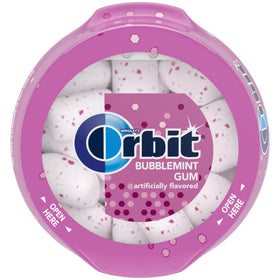 Orbit Bubblemint gum, individually wrapped, perfect for parties and on-the-go.
