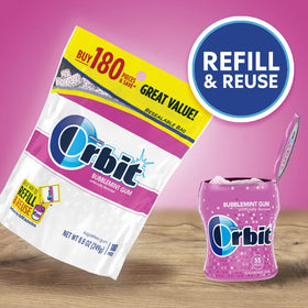 Orbit Bubblemint gum on a desk, ideal for meetings.