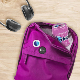 Orbit Bubblemint gum texture closeup suggests chew comfort