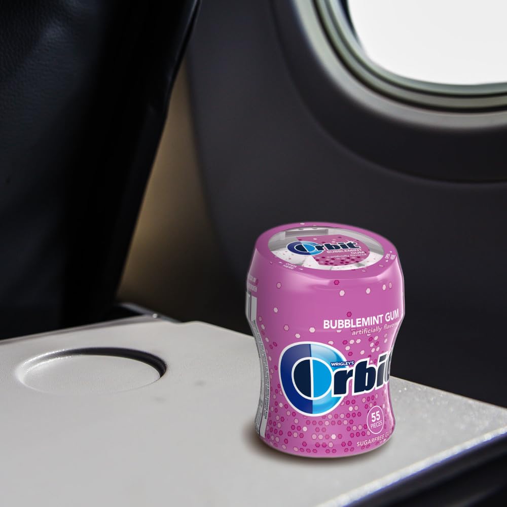Orbit Bubblemint label closeup emphasizing freshness and flavor