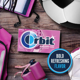 Orbit Bubblemint 14-piece pack back view showing packaging details.