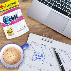 Pocket-size Orbit Bubblemint gum for purses and bags.