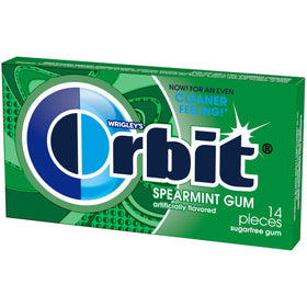 Orbit Spearmint pack close-up showing cool mint flavor for everyday use.