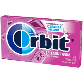 Orbit Strawberry Remix pack close-up reveals fruity mint pairing for variety.