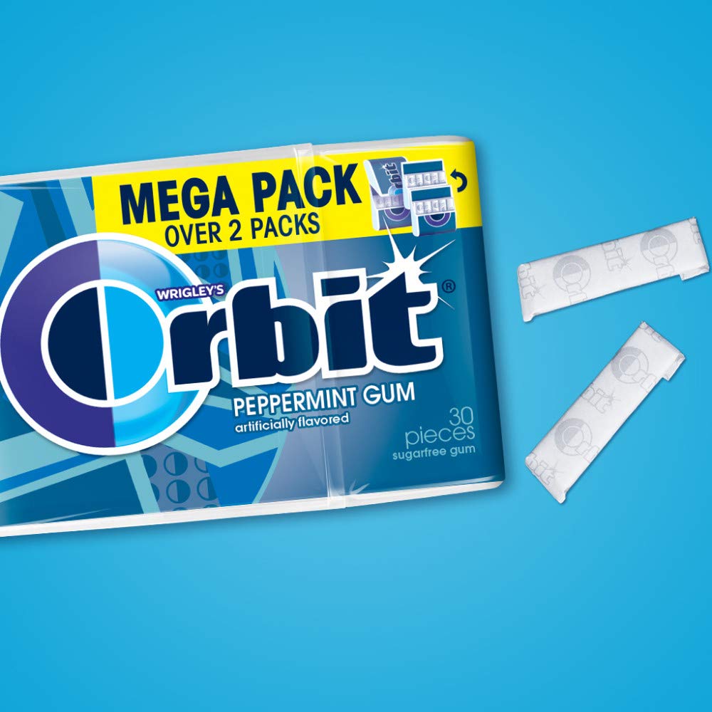 Orbit Peppermint Sugar Free gum open pack ready for on-the-go refresh and sharing
