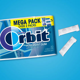 Orbit Peppermint Sugar Free gum open pack ready for on-the-go refresh and sharing
